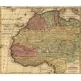 thumbnail image 2 of Vintage Maps 13x12 Gold Ornate Wood Framed with Double Matting Museum Art Print Titled - Barbary Black Africa and Guinee 1792, 2 of 4