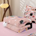 thumbnail image 5 of Erosebridal Cute Halloween Ghost Zipper Queen Comforter Set with Fitted Sheet and 2 Pillowcases for Girls, Spooky Cartoon Bat Cat Zipper Bedding Set, Pink Reversible, 4-Piece, 5 of 7