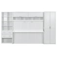 thumbnail image 3 of Newest Queen Size Murphy Bed Wall Bed with Closet , Drawers , Shelves, White, 3 of 9