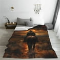 thumbnail image 5 of Cauagu Western Rainy Desert Cowboy Pattern Flannel Bed Blankets,Fleece Blanket Comfortable Air Conditioning Blanket for Sofa Bed Travel Couch & Living Room -60"x50", 5 of 8