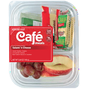 Crunch Pak Snack with Sliced Apples, Grapes, Salami, Cheese, and Crackers
