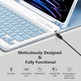 thumbnail image 3 of Detachable Bluetooth Keyboard Folio with Pencil Holder for 11-inch iPad Air M3/M2, 10.9-inch iPad Air 4th/5th Gen & 11-inch iPad Pro (2018–2022)，Blue, 3 of 15