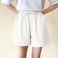 thumbnail image 6 of TRUBKH shorts for women athletic shorts for women cotton shorts for woman womens shorts casual bermuda shorts for women White M, 6 of 7