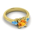 thumbnail image 3 of 2.50 T.C.W Sparkle Round Shape Citrine & Blue Topaz Gemstone Anniversary Ring for Ladies Solid 14K Yellow Gold Size 5.5 by Diamond-Capitals, 3 of 8