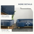 thumbnail image 5 of PawHut Raised Dog Couch with Cushion for Large-Sized Dogs, Dark Blue, 5 of 9