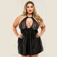 thumbnail image 2 of Cyber 2023 Monday Deals 2023 Floleo Clearance Plus Size Sexy Women Lingerie Lace Halter Hollow Out Temptation Babydoll Underwear Nightdress Sleepwear Suit Deals, 2 of 8