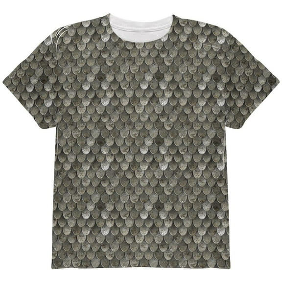 Halloween Steel Scale Mail Armor Costume All Over Youth T Shirt Multi YSM