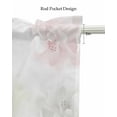 thumbnail image 5 of Pink White Floral Linen Curtain Valance for Bedroom/Bathroom/Kitchen/Living/Dining Room Window,Rose Flower Spring Botanical Watercolor Pocket Topper Drapes Decorative Cafe Drapery Panel 42"x18", 5 of 6