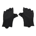 thumbnail image 2 of Cycling Gloves Padded Shock Absorption Anti Slip Reflective Half Finger Bike Gloves Sports Workout Black, 2 of 7