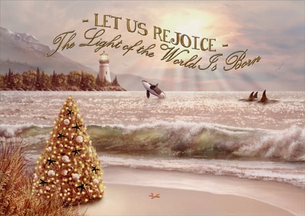 LPG Greetings Beach Tree, Waves, Whales and Lighthouse : Bring on the