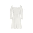 thumbnail image 5 of IROINNID Sexy Dresses For Women Vacation Date Dress Casual Temperament Square Neck Draw-cord Hollow 3/4 Bubble Sleeve Dress On Sale, 5 of 6