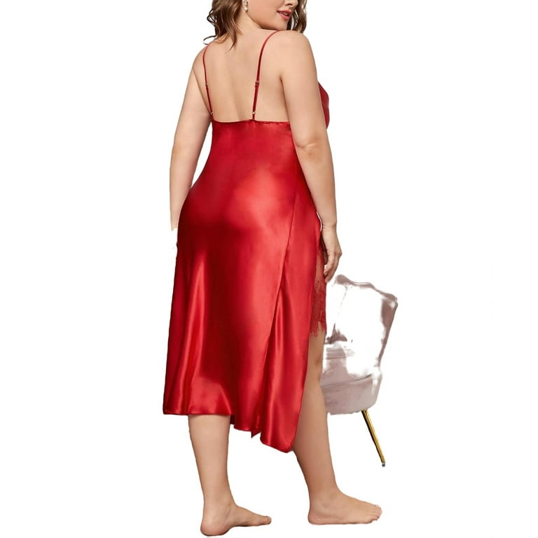 Plus size outlet red slip dress