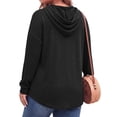 thumbnail image 4 of WellSize Womens Plus Size Hoodies Trendy Drawstring Sweatshirts for Women Casual V Neck Tops Fall Lightweight Pullover, 4 of 8