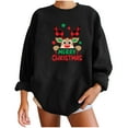 thumbnail image 2 of Chandail en Molleton de Noël pour Femmes 2023 Col Rond Imprimé Manches Longues Blouse Régulière en Solde, 2 of 5