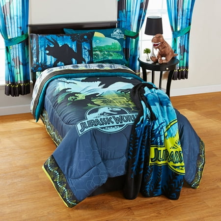 Jurassic World Comforter, Kids Bedding, Twin/Full, Reversible, Blue