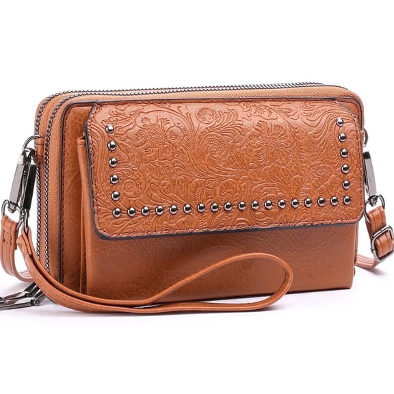 Gmdisc Crossbody Bags for Women, Small Leather Shoulder Handbags Cell Phone Wallet Wristlet Purse with Adjustable Strap