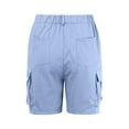thumbnail image 5 of Shorts for Women Summer Elastic High Waisted Solid Color Cargo Elastic Waistband Comfort Casual Jean Shorts with Pockets S-2XL, 5 of 8