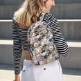 thumbnail image 5 of Bingfone Rose Flowers Print Canvas College Laptop Backpack, Large Capacity Lightweight College Bookbag Casual Daypack-Medium, 5 of 5