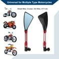 thumbnail image 7 of Unique Bargains Motorcycle Rear View Mirrors Side Rearview Mirror Adjustable Aluminum Alloy 1 Set Black Red M8/M10 Triangle Shape, 7 of 7