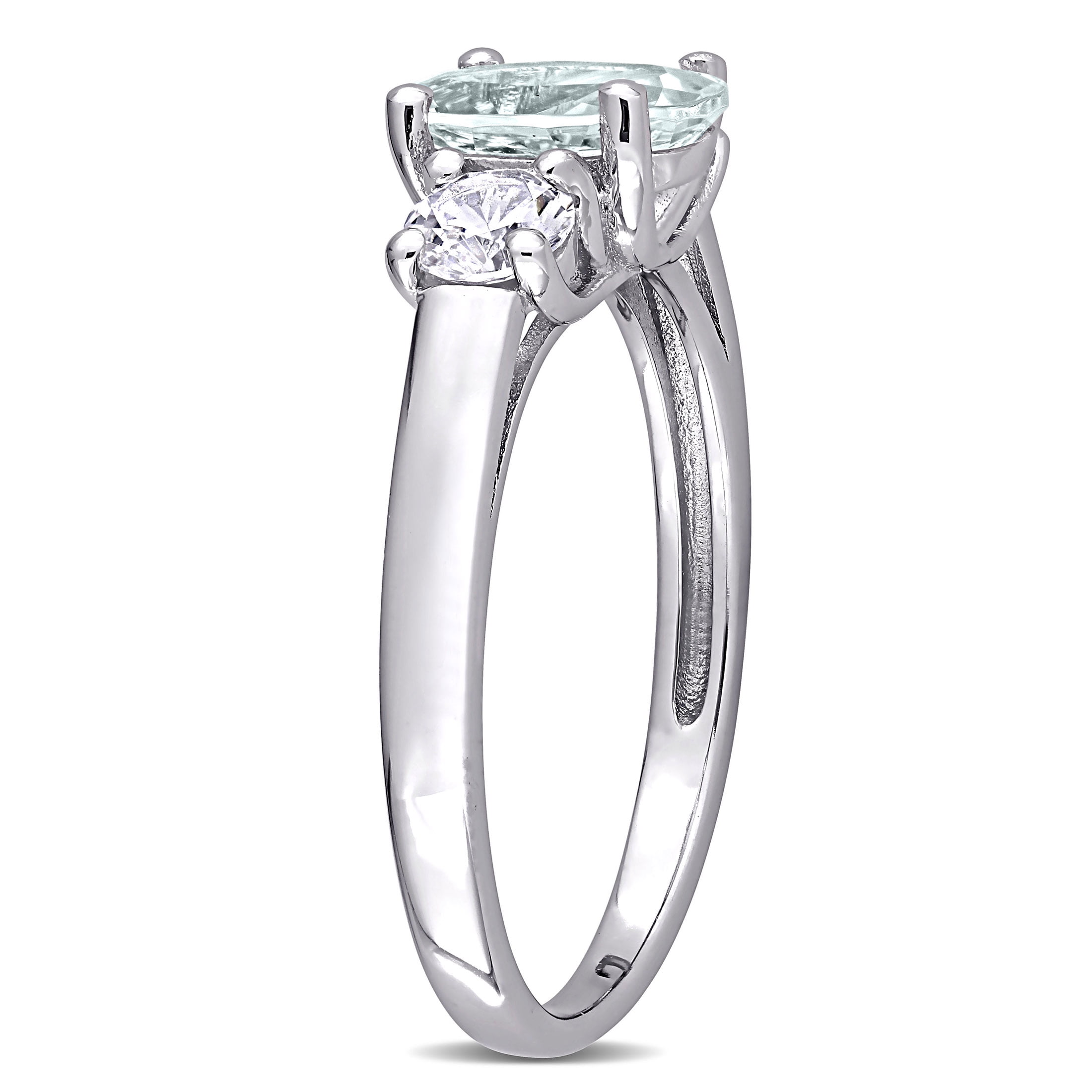 Everly Women's Created Sapphire and Created Aquamarine Sterling Silver Ring