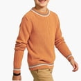 thumbnail image 5 of NORO ARK Kids Sweater (0-11 Years) Thickened Knitted High Collar Long Sleeved Acrylic Orange Size 6, 5 of 6