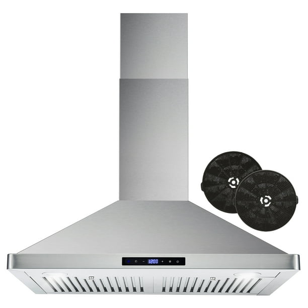 Cosmo 30 in. Ductless Wall Mount Range Hood in Stainless Steel with LED