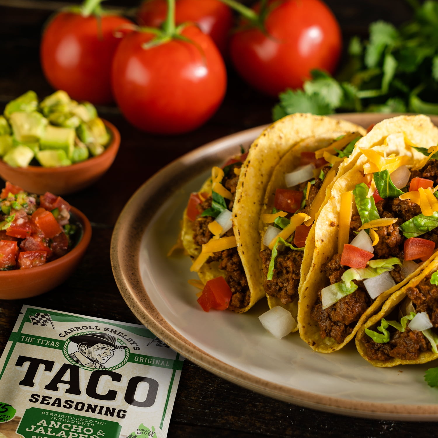 (7 pack) Carroll Shelby's Taco Seasoning Mix, 1 oz