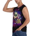 thumbnail image 3 of Easygdp Mushrooms and Skull Men's Breathable Tank Tops Sleeveless Sporty T Shirts for Basketball, Mountaineering, Bodybuilding -Medium, 3 of 8