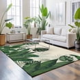 thumbnail image 3 of Large Area Rugs 6'x9', Monstera Leaves Carpet Runner Indoor Outdoor Rugs Home Decor Aesthetic, Summer Green Tropical Plants Leaf Beige Non Slip Mats Washable Accent Rug for Living Room Bedroom, 3 of 8