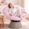 thumbnail image 3 of Dovov Papasan Chair, 360 Degree Swivel Papasan Accent Chair with Cushion, Oversized Ergonomic Chair Comfy Metal Round Swivel Chair Lounger for Living Room Bedroom Office, 440 Lbs Capacity, Pink, 3 of 10