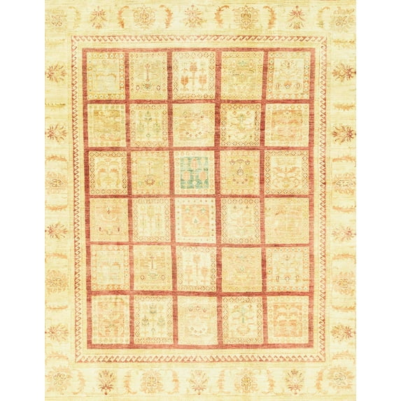 Ahgly Company Indoor Rectangle Abstract Sun Yellow Abstract Area Rugs, 3' x 5'