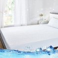 thumbnail image 1 of Protege Matelas 140x200 Cm - Drap Housse Surmatelas Rafraichissant, Alèse Matelas De Refroidissement Pour L'été Souple Et Sileieux Et Respirant Pour Lit, Bla, Bonnet 30cm-Bla Pur-140 X 200, 1 of 8