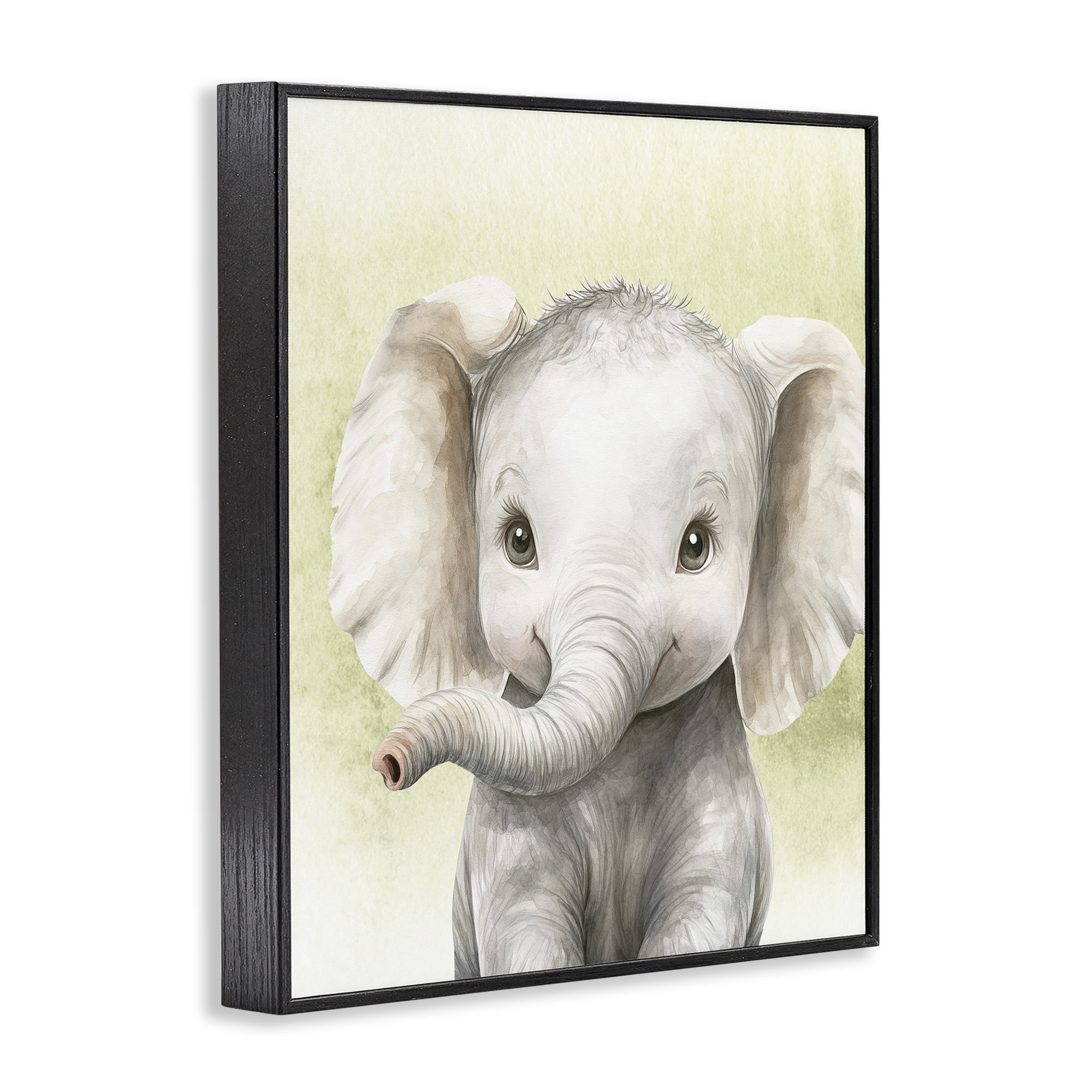 Stupell Industries Jungle Friends Baby Elephant Black Framed Giclee Art, design by Christine Simpson Art