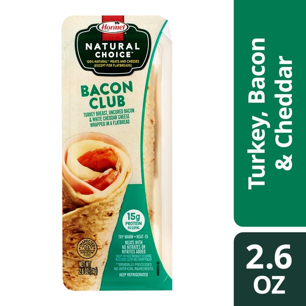 Hormel Natural Choice Bacon Club Flatbread Wrap, 2.6 Oz.