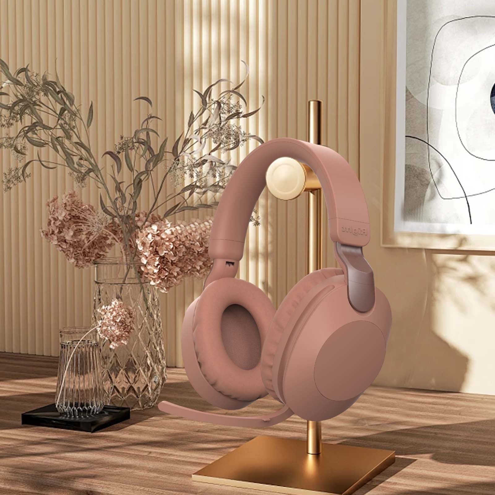 Wireless Headphones Bluetooth On-Ear Headset with Microphone and up to 50 Hours Battery Life with Quick Charging,Red
