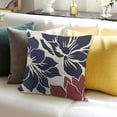 thumbnail image 3 of SHANXI Red Navy Blue Decorative Throw Pillows Linen Geometric Flower Modern Style Cushion Pillow Covers for Sofa Couch Outdoor Decor 18x18in, 3 of 5
