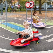 12V Electric Wiggle Car with Pedal for Kids, Rechargeable 2 in 1 Swing Toy, Anti-Rollover, Spray, Light, Bluetooth, Ages 3 and up,150 lbs