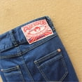 thumbnail image 5 of Medium-length high-waisted denim skirt for women, with a slit at the back, 5 of 11