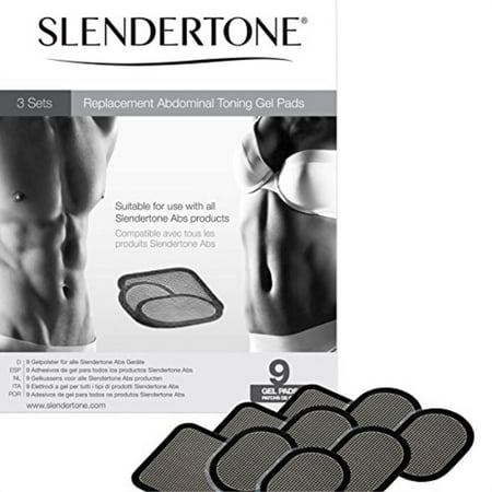 Slendertone Replacement Gel Pads for All Slendertone Kdominal Belts, 3 Sets (9 Gel