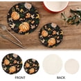 thumbnail image 4 of SKYSONIC Autumn Pumpkins Flowers Pot Holders Trivets, 2 Pcs Heat Resistant Trivets,Fall Leaves Cotton Thread Weave Mats for Hot Pads Pans Pot Bowl Teapot for Kitchen Decor, 4 of 7