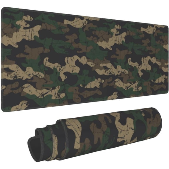 Vintage Camouflage Pattern Extra Large Gaming Mouse Pad Non-Slip Laptop Mousepad Desk Mat 31.5x11.8 Inch