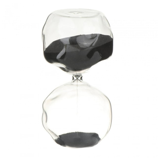 Reloj de arena de cristal, suministros de arte, diseño retro creativo, artesanías de moda, adorno Negro