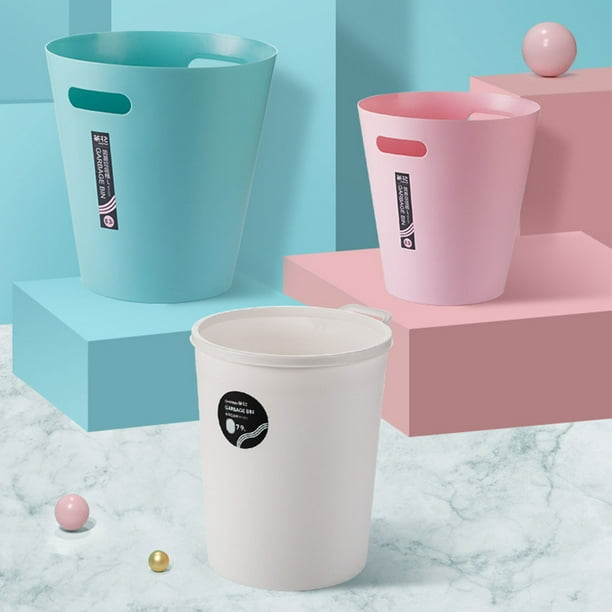 Yuarrent Cubo de basura Cubo de basura Suministros para el hogar Cubo de basura Mano de obra fina Cubos de inodoro de estilo simple de oficina Suministros de limpieza para el hogar