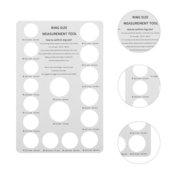Minkissy Ring Sizing Tool White Cardboard Accurate Measurement for Rings