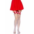 thumbnail image 4 of Nurse Fishnets with Red Bows Thigh High Adult Halloween Accessory, One Size, (4-14), 4 of 5
