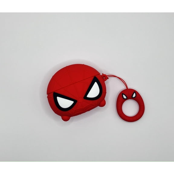 Customizable Cartoon Shockproof Silicone 3D Cute Charging Case Cover with Keychain for AirPods Pro - Fun Red Spider Design for Kids and Adults