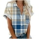 thumbnail image 2 of Puntoco Liquidación de blusas cortas para mujer Blusas casuales regulares estampadas de manga corta para mujer, 2 of 5