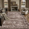 thumbnail image 2 of Yamaziot 8'x10' Area Rugs for Living Room Large Washable Rug, Vintage Distressed Persian Floral Boho Non Slip Accent Carpet for Bedroom Dinning Room Home Office, Rust Red, 2 of 9