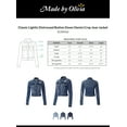 thumbnail image 2 of Made by Olivia Women's Classic Lightly Distressed Button Down Denim Crop Jean Jacket, 2 of 6