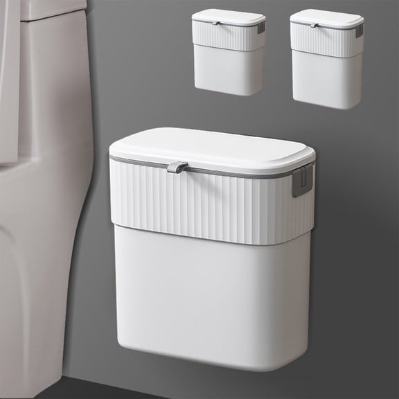 Kitchen Trash Can, Step-On Garbage Can with Lid, Tall Kitchen & Bathroom Trash Can, Small Office Waste Bin, White - Xuniizn